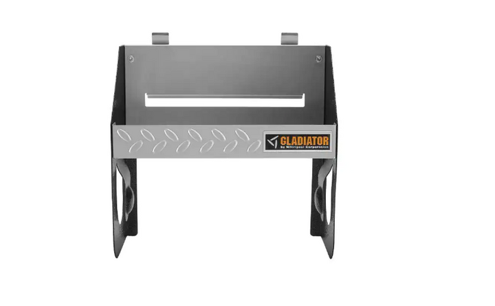 12 in. W x 6.5 in. D Silver Tread Plate Steel Clean-Up Caddy Garage Storage for GearTrack or GearWall