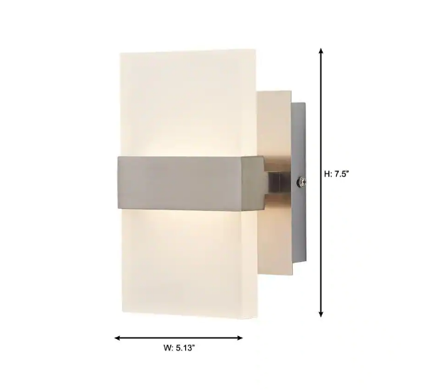Alberson 5 in. Brushed Nickel 2-Light LED Sconce