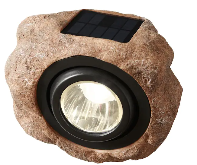 1-Light Solar Outdoor Integrated LED 3000K 30-Lumens Rock Spot Light