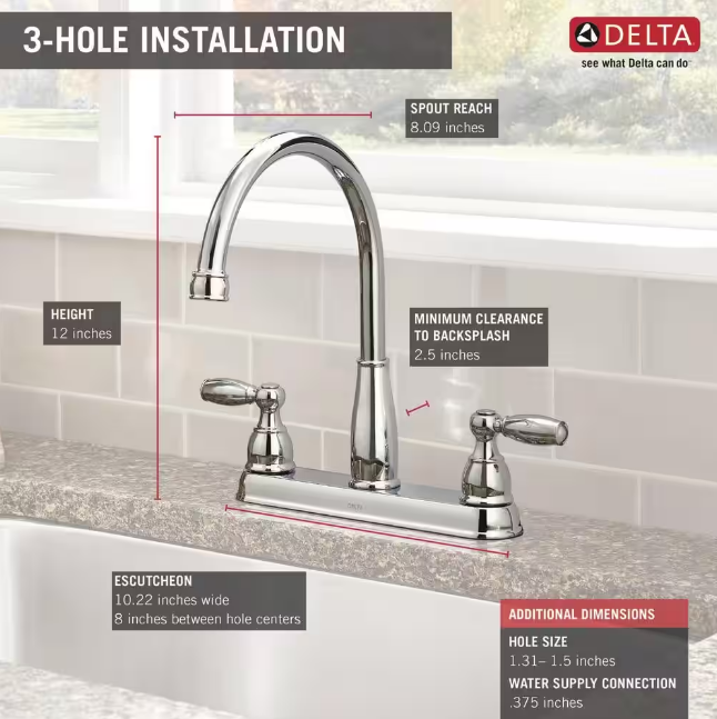 Foundations 2-Handle Standard Kitchen Faucet in Chrome