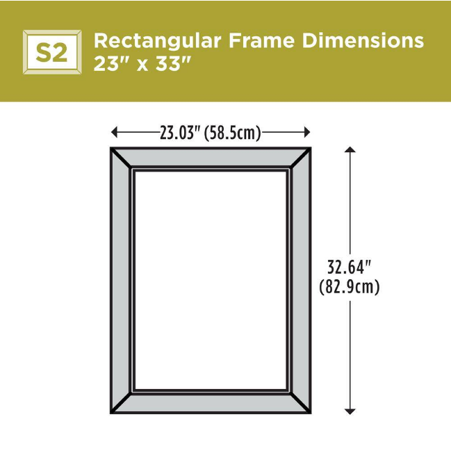 23 in. x 33 in. (S2) Rectangular Mirror Frame in Matte Black