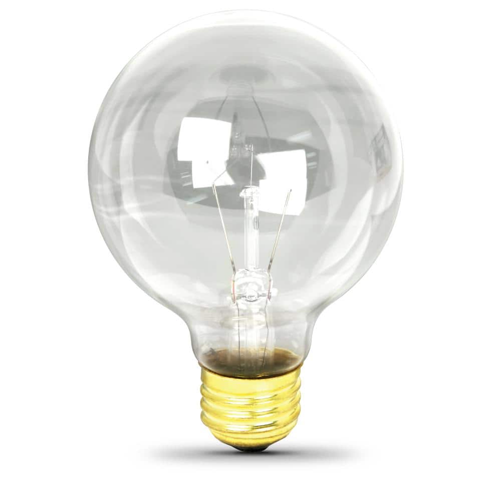 Feit Electric  40-Watt G25 E26 Incandescent Clear Light Bulb, Soft White 2700K (3-Pack)
