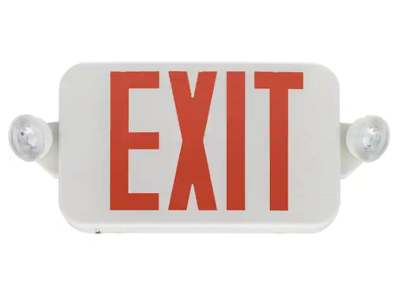 Contractor Select ECC Series 120/277-Volt Integrated LED White and Red Exit Emergency Combo W/ 3.6V Battery