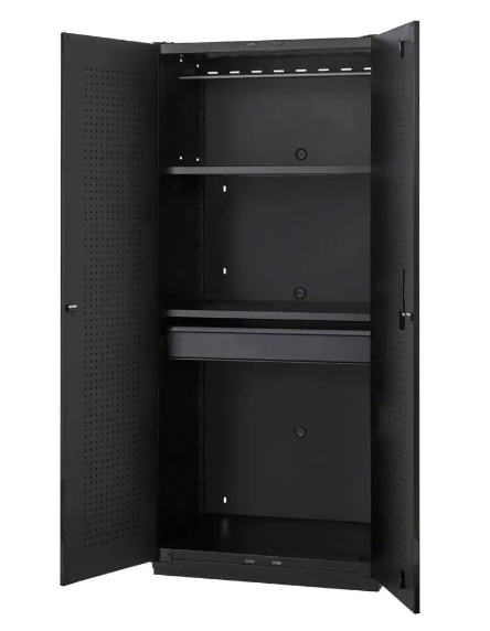 Heavy Duty Welded 20-Gauge Steel Freestanding Garage Cabinet in Black (36 in. W x 81 in. H x 24 in. D)