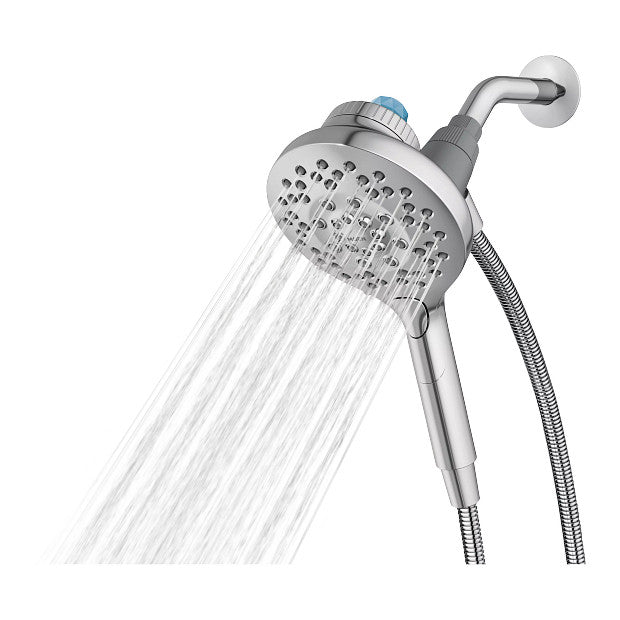 Aromatherapy 6-Spray 5.6 in. Single Wall Mount Handheld Shower Head with INLY Shower Capsules and Magnetix in Chrome
