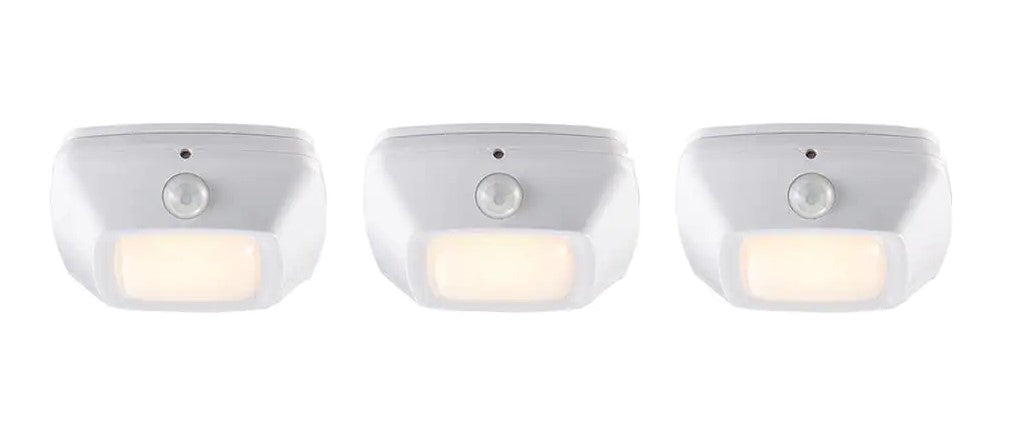 3 in. Motion Activated LED White Puck Light (3-Pack)