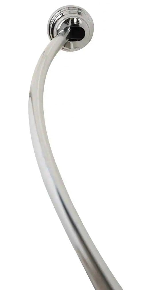 NeverRust 50 in. to 72 in. Aluminum Dual Mount Curved Shower Rod in Chrome