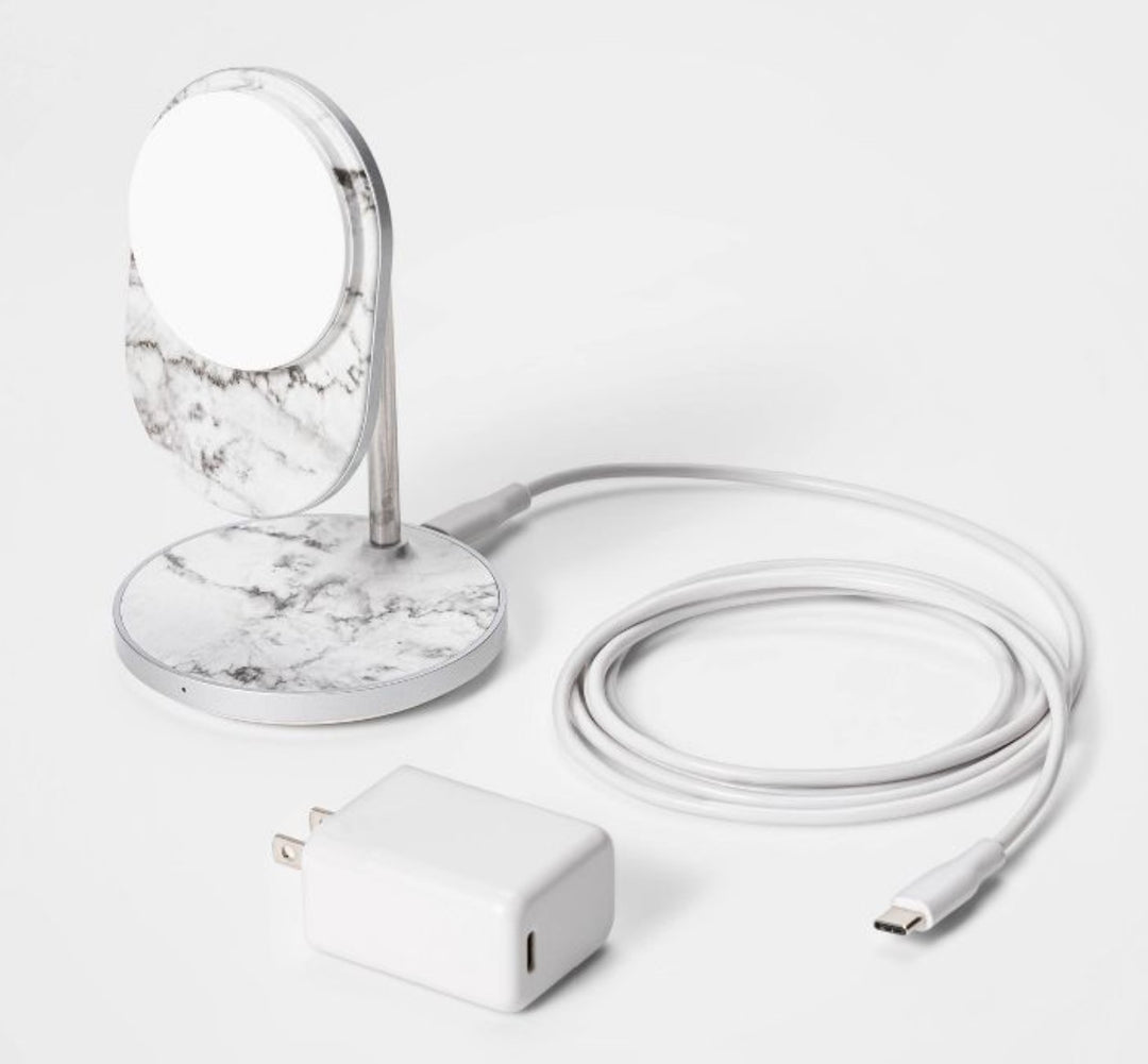 heyday 2-in-1 Adjustable MagSafe Stand - White Marble