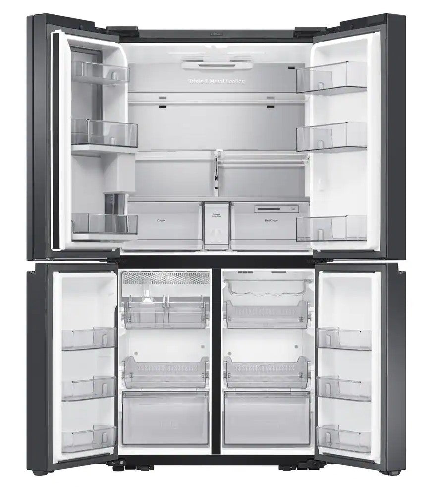 23 cu. ft 4-Door Family Hub French Door Smart Refrigerator in Fingerprint Resistant Black Stainless Steel, Counter Depth