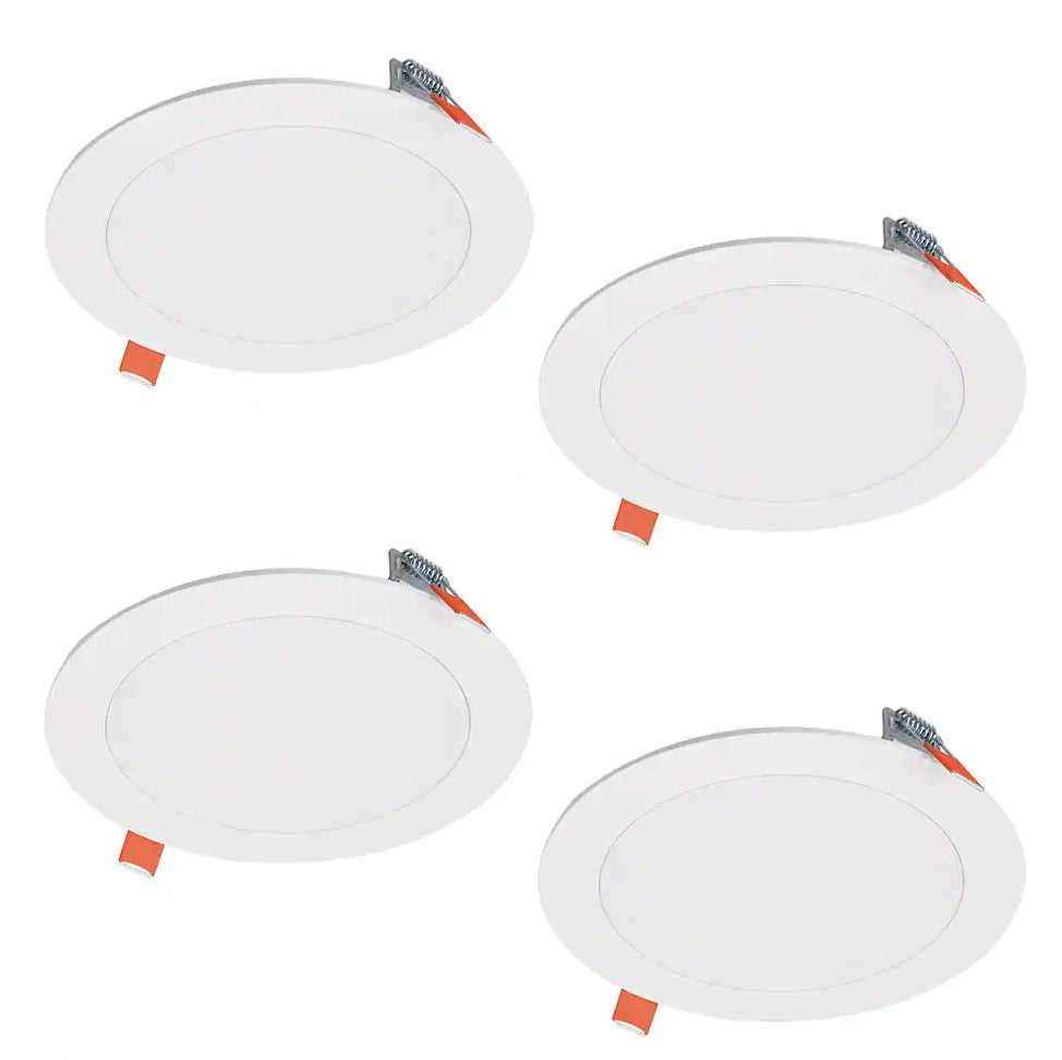 HLBSL6 Series 6 in. 3000K-5000K Selectable CCT Integrated LED White Downlight Recessed Light with Round Trim (4-Pack)