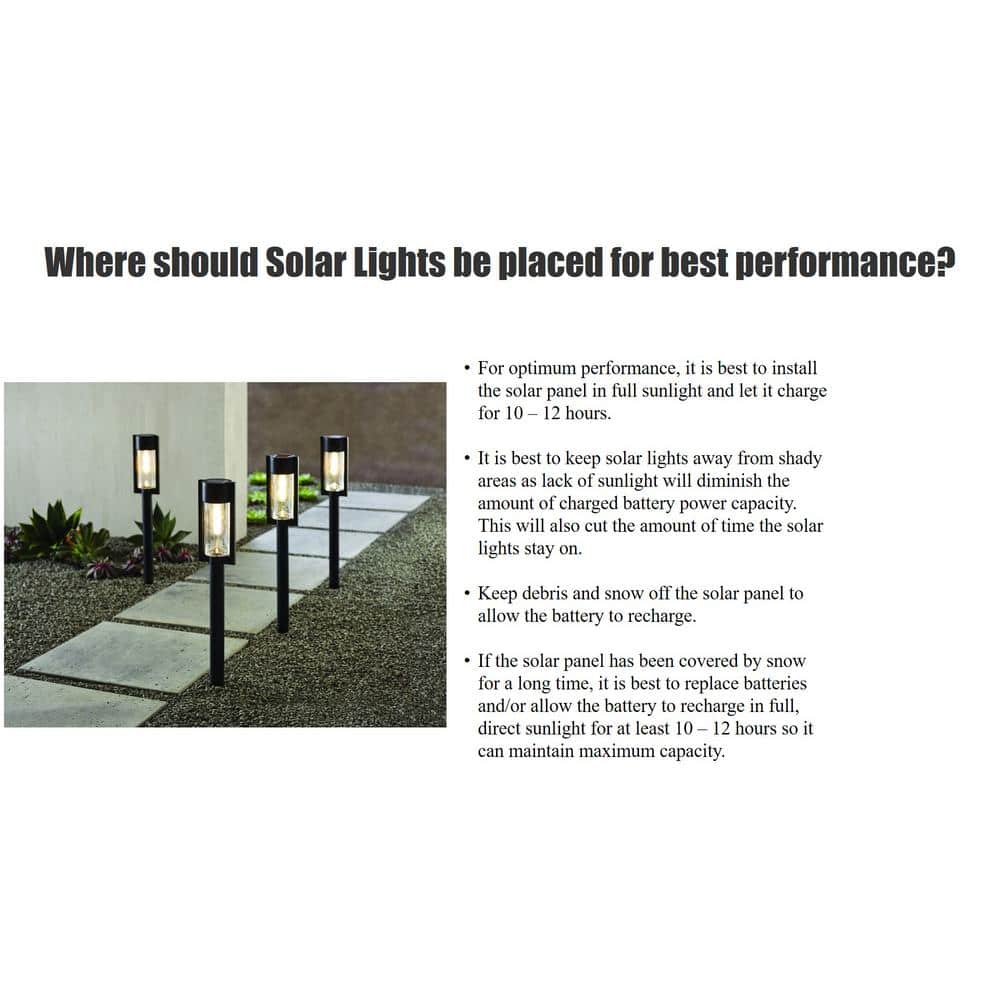 Solar Black LED Path Light 10 Lumens (6-Pack)