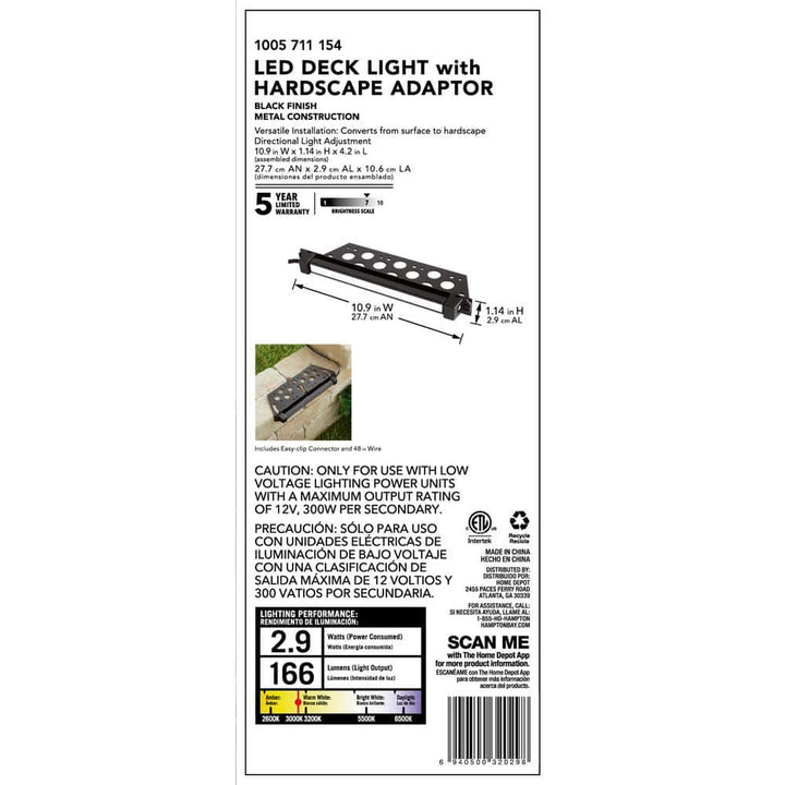 Low Voltage Black LED Deck & Hardscape Light