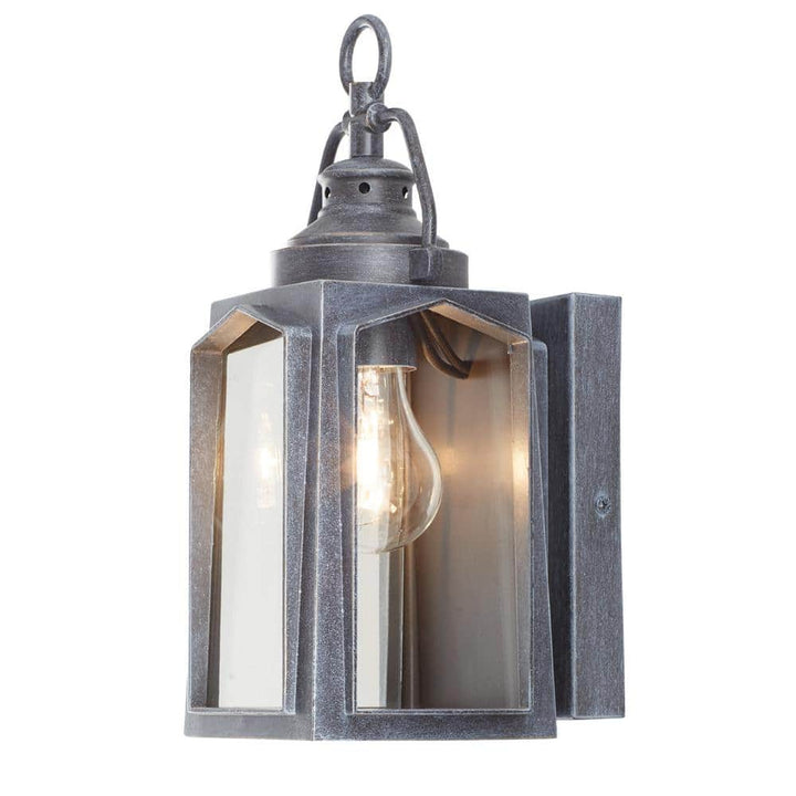 12 in. Light Charred Iron Outdoor Wall Lantern Sconce