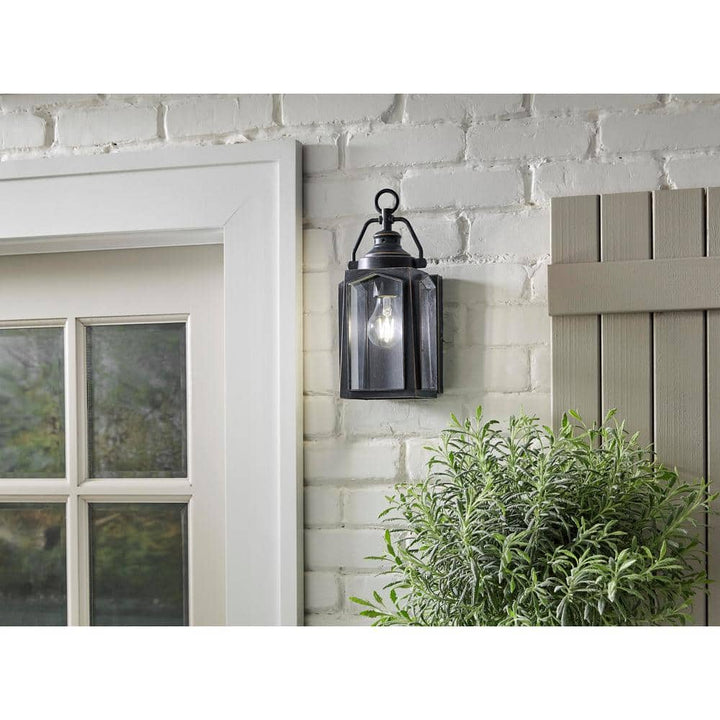 12 in. Light Charred Iron Outdoor Wall Lantern Sconce