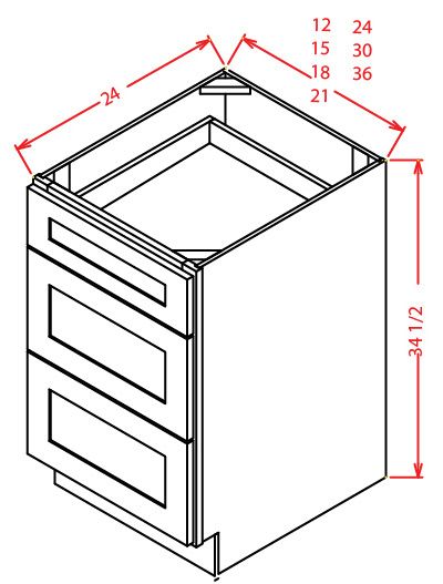 Shaker White Drawer Base Cabinet