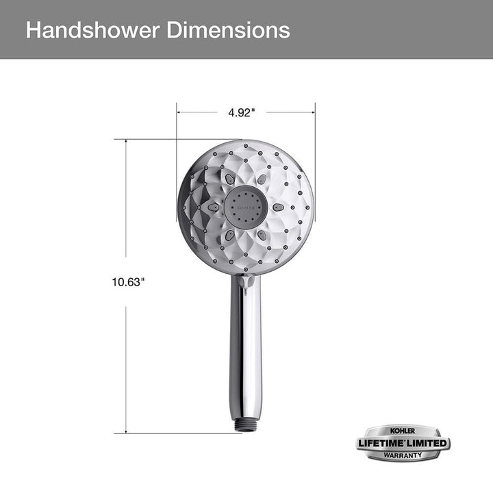 Rosewood 6-Spray Patterns 4.9375 in. Wall Mount Handheld Shower Head in Polished Chrome